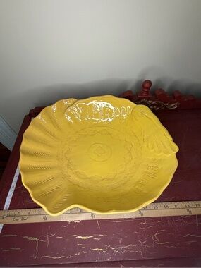 Vietri Yellow Turkey Platter Incanto Stone Baroque
